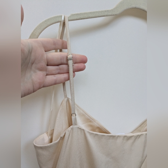 NWT ASTR The Label Cream Satin Formal Slip Dress Midi To Maxi Length Size XL - Picture 16 of 16